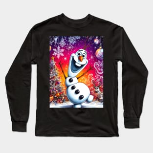 Embrace the Magic with Olaf: Festive Christmas Art for Whimsical Frozen Prints and Joyful Holiday Decor! Long Sleeve T-Shirt